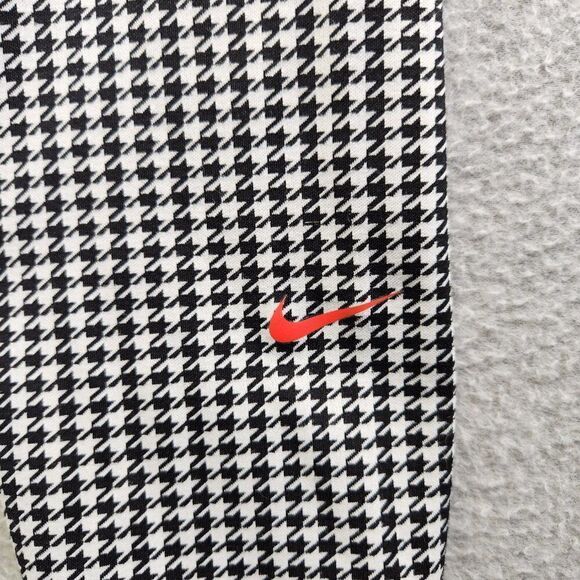 Nike Leggings Womens Large Black White Houndstooth One Icon Clash 7/8 Length - Picture 3 of 14